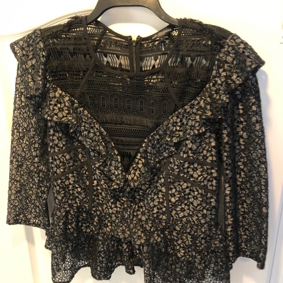 Marissa WEBB BLACK LACE TOP-L - Picture 6 of 8